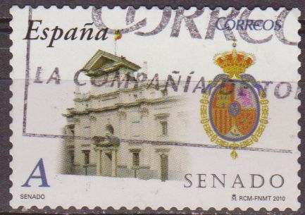 z vendido España 2010 4528 Sello º Banderas y Mapas Autonomias Fachada Senado Timbre Espagne Spain Spagna